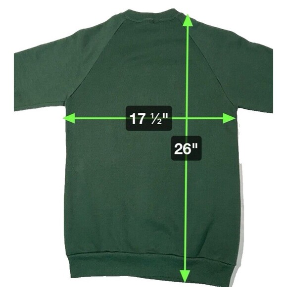 Jerzees‎ Vintage Christmas Crewneck Sweatshirt Medium Green Raglan Made in USA - Picture 7 of 7